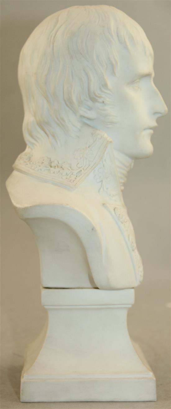 A Sevres biscuit porcelain bust of General Napoleon Bonaparte, post 1941, 22.5cm